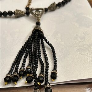 Elegant Black Beaded Necklace